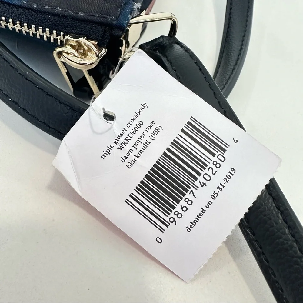 Kate Spade New York Triple Gusset Crossbody Bag with Dawn Paper Rose Print
